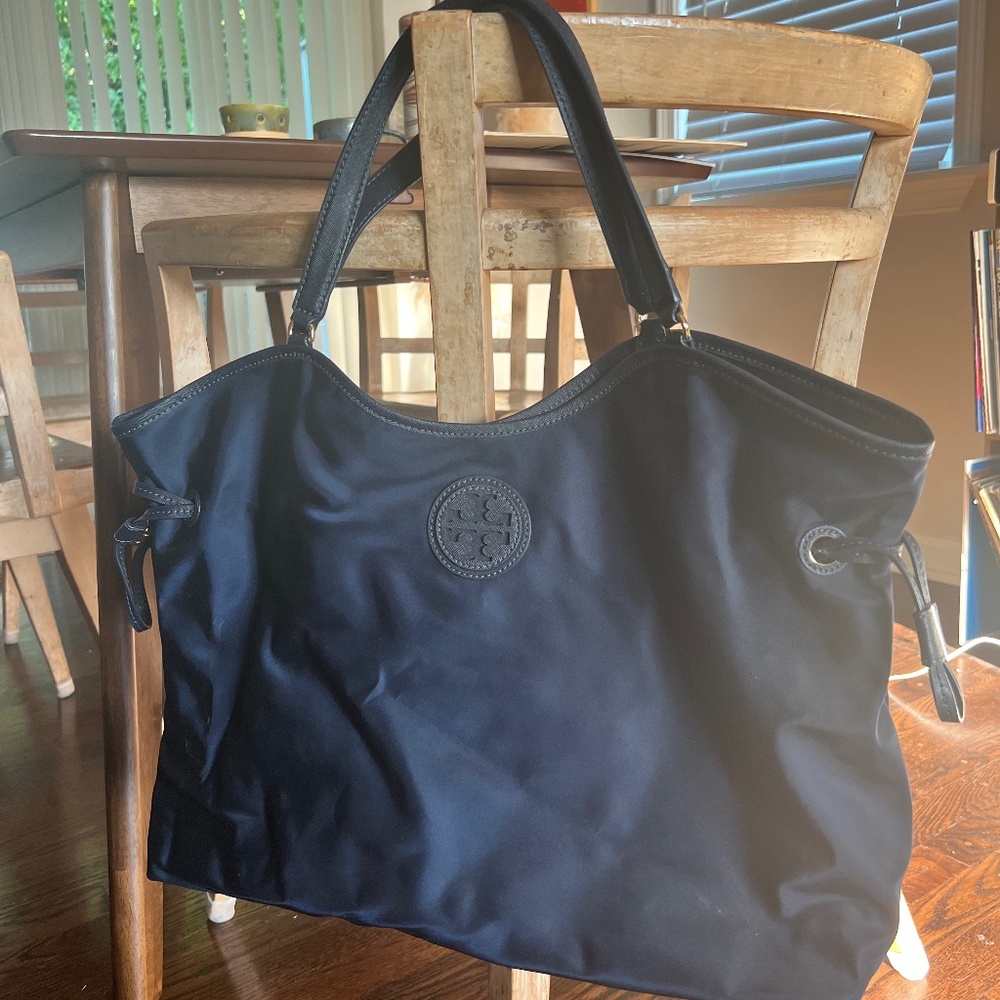 New with tags - Navy Tory Burch Nylon Slouch Tote